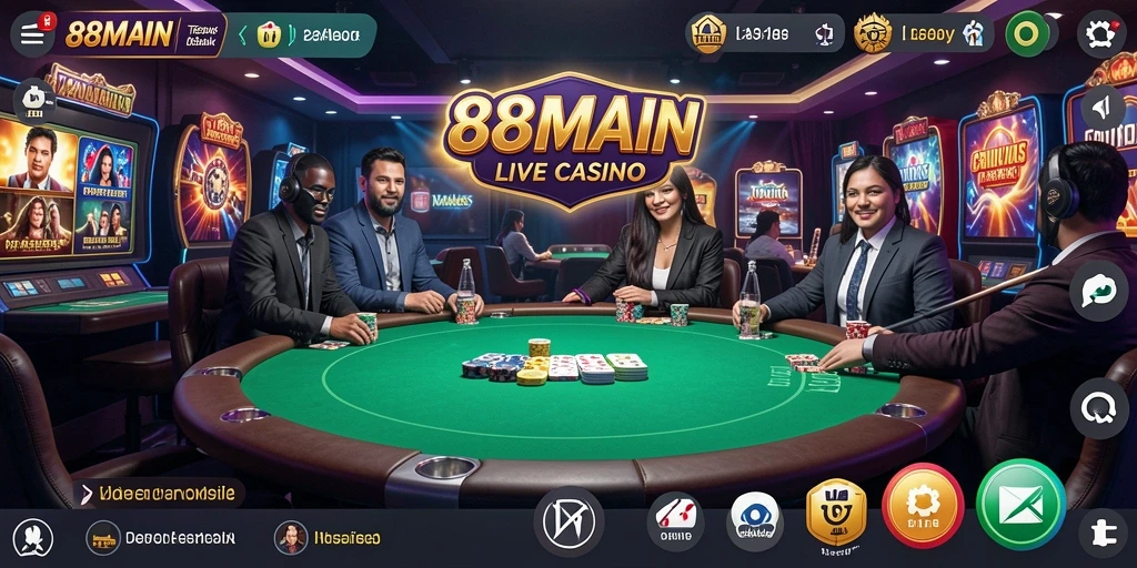 Gameplay Live Casino yang seru dan interaktif di 88MAIN.