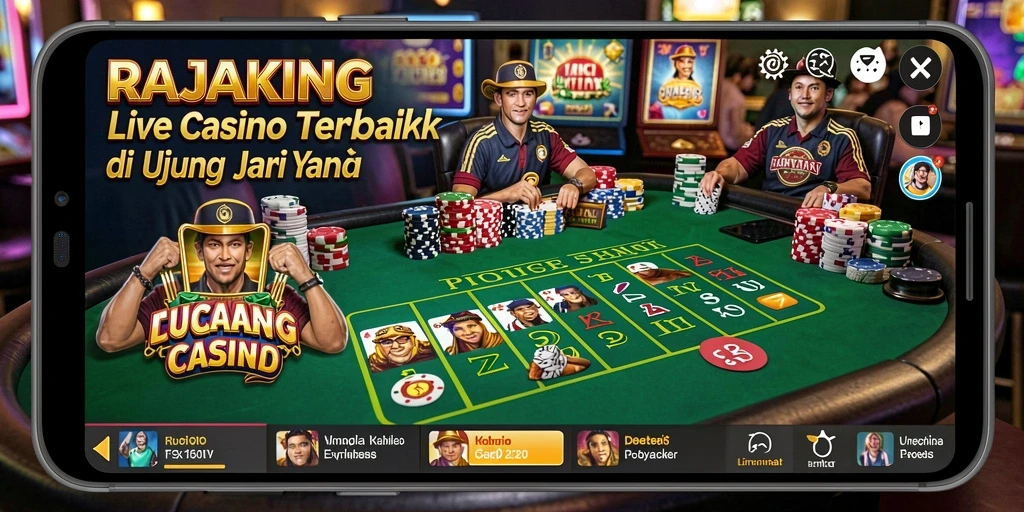 Tampilan menarik gameplay Live Casino RAJAKING yang seru dan interaktif.