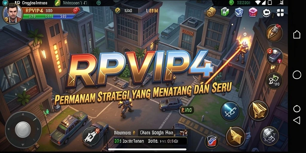 Screenshot utama RPVIP4 memperlihatkan pertempuran strategis yang menegangkan.