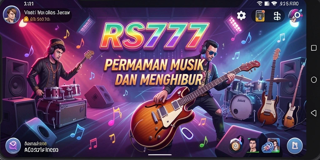 Tampilan gameplay RS777 yang menarik dengan berbagai mode musik.